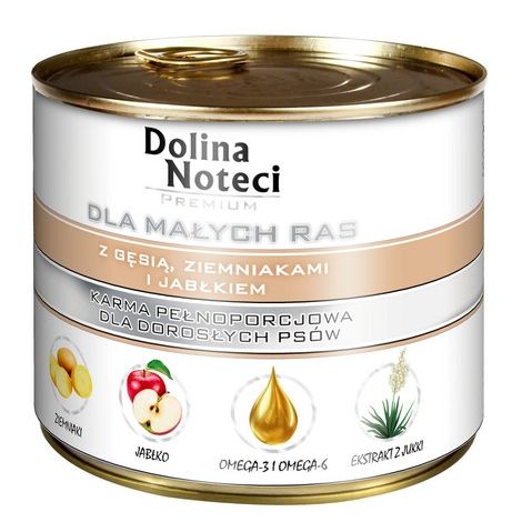 Dolina Noteci Premium Pies Mały Gęś, ziemniaki i jabłko puszka 185g - 2