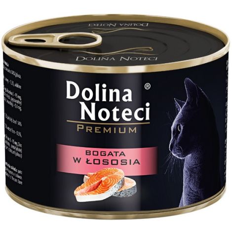 Dolina Noteci Premium Kot Bogata w łososia puszka 185g