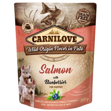 Carnilove Dog Salmon & Blueberries for Puppies - łosoś i jagody saszetka 300g