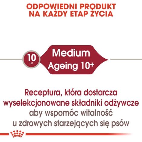 Royal Canin Medium Ageing 10+ karma mokra w sosie dla psów dojrzałych po 10 roku życia, ras średnich saszetka 140g - 3