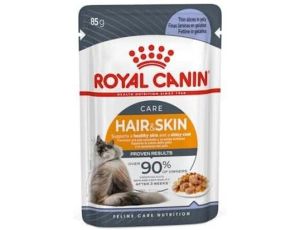 Royal Canin Hair&Skin Care karma mokra w galaretce dla kotów dorosłych, lśniąca sierść i zdrowa skóra saszetka 85g
