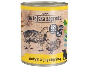 Wiejska Zagroda Indyk z jagnięciną puszka 800g - 2