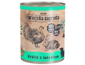 Wiejska Zagroda Królik z indykiem puszka 800g - 2