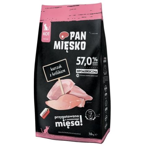 Pan Mięsko Karma sucha dla kociąt - kurczak i królik chrupki XS 1,6kg