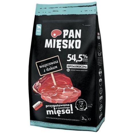 Pan Mięsko Karma sucha dla psa - wieprzowina i dzik chrupki XL 3kg