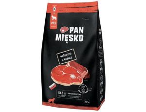 Pan Mięsko Karma sucha dla psa - wołowina i kozina chrupki M 20kg