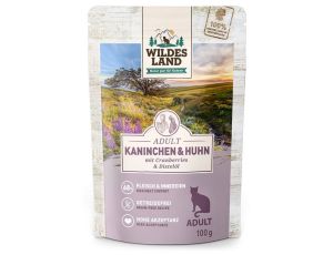 Wildes Land Cat Classic Adult Kaninchen & Huhn saszetka 100g