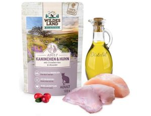 Wildes Land Cat Classic Adult Kaninchen & Huhn saszetka 100g - 2