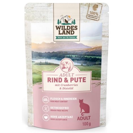 Wildes Land Cat Classic Adult Rind & Pute saszetka 100g