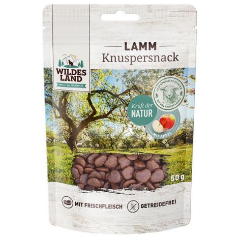 Wildes Land Cat Knuspersnack Lamm & Apfel 50g