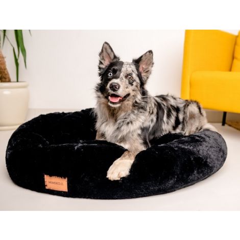 MIMIKO Pets Legowisko Shaggy okrągłe XXL 100cm czarne - 2