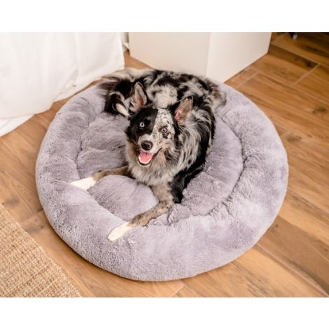 MIMIKO Pets Legowisko Shaggy okrągłe XXL 100cm szare - 2