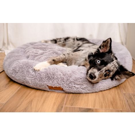 MIMIKO Pets Legowisko Shaggy okrągłe XXL 100cm szare - 3