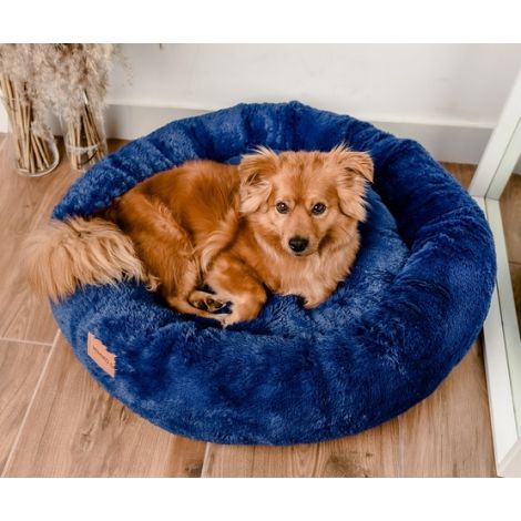 MIMIKO Pets Legowisko Shaggy okrągłe XL 75cm chabrowe - 2