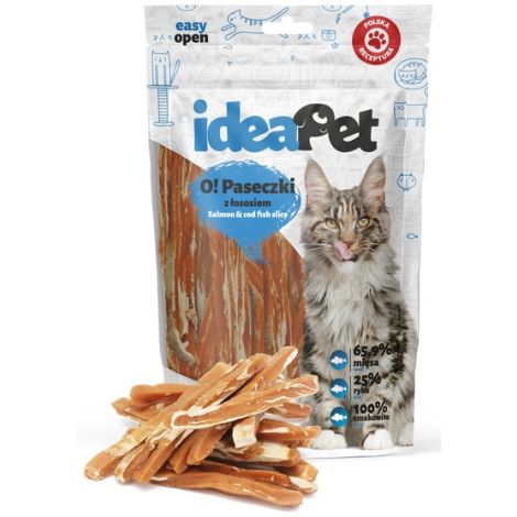 IdeaPet O! Kot Paski z łososiem 60g