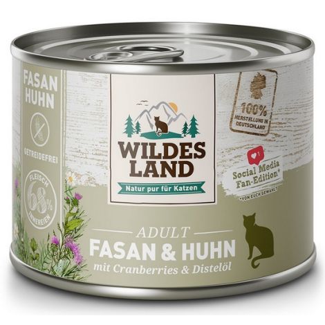 Wildes Land Cat Classic Adult Fasan & Huhn puszka 200g