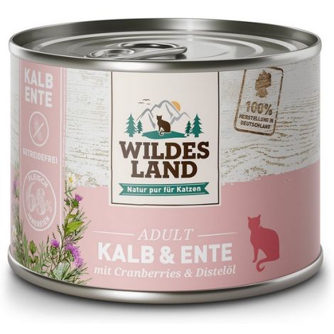 Wildes Land Cat Classic Adult Kalb & Ente puszka 200g