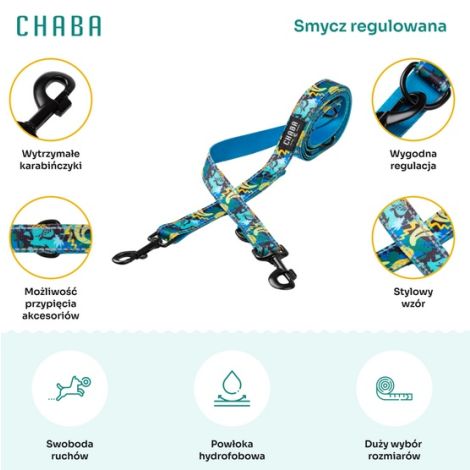 CHABA Smycz regulowana Story III M 20mm/260cm Carnival - 4