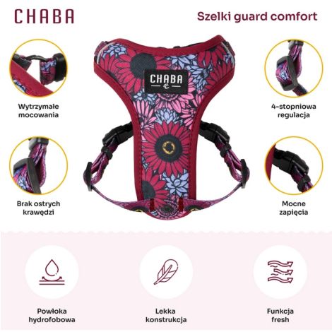 CHABA Szelki Guard Comfort Story III bezuciskowe S 1,6cm Lakota - 4