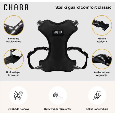 CHABA Szelki Guard Comfort Classic S czarne - 3