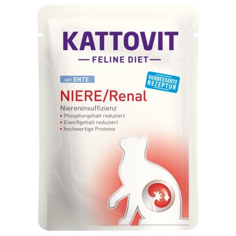 Kattovit Feline Diet Niere/Renal kaczka saszetka 85g - 4