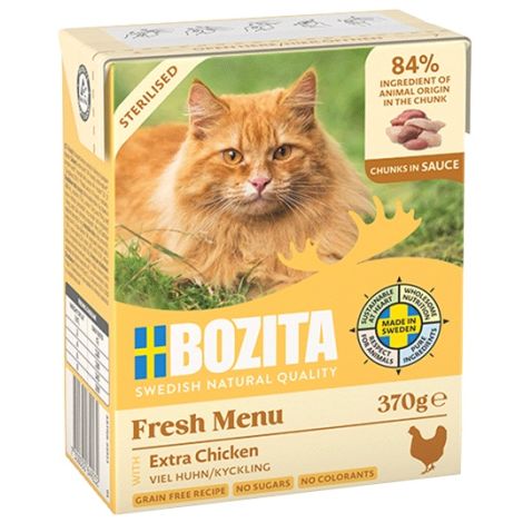 Bozita Sterilised z Extra Kurczakiem kawałki w sosie kartonik 370g