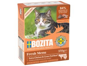 Bozita Sterilised z Extra Kurczakiem i wołowiną kawałki w galaretce kartonik 370g
