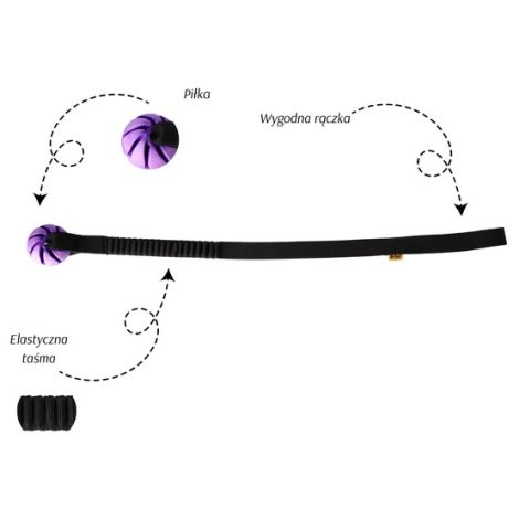 Dingo Zabawka dla psa - Szarpak Piłka z rączką bungee 6cm - 3