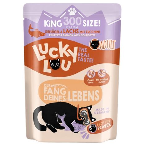 Lucky Lou Lifestage Adult Drób i łosoś saszetka 300g - 5