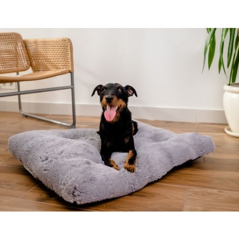 MIMIKO Pets Legowisko Shaggy prostokątne XL 85x65cm szare - 3