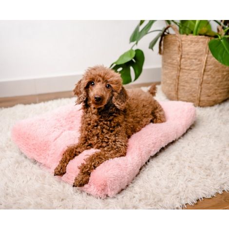 MIMIKO Pets Legowisko Shaggy prostokątne XL 85x65cm różowe - 2