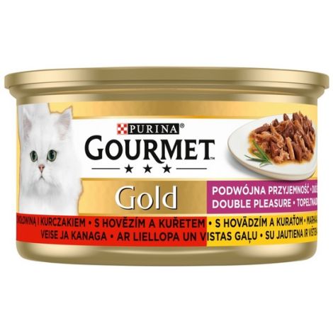 Gourmet Gold Wołowina i kurczak w sosie 85g