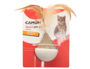 Camon Cat Toy Półkul z piórkami 12cm