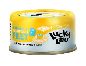 Lucky Lou Extrafood Kurczak i tuńczyk w bulionie puszka 70g