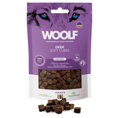 Woolf Soft Cubes Monoprotein Deer 100g