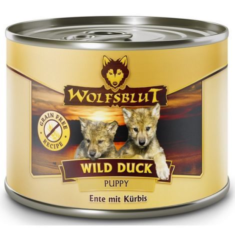 Wolfsblut Dog Wild Duck Puppy - kaczka i bataty puszka 200g