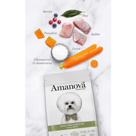 Amanova Dog Adult Mini Digestive Divine Rabbit - królik 7kg - 2