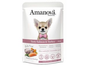 Amanova Dog Adult Tasty Salmon & Turkey - łosoś i indyk saszetka 300g [P06]