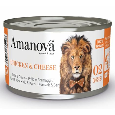 Amanova Kot Chicken & Cheese w bulionie puszka 70g