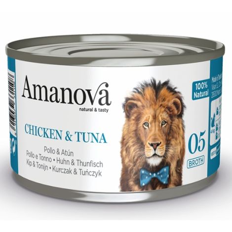 Amanova Kot Chicken & Tuna w bulionie puszka 70g