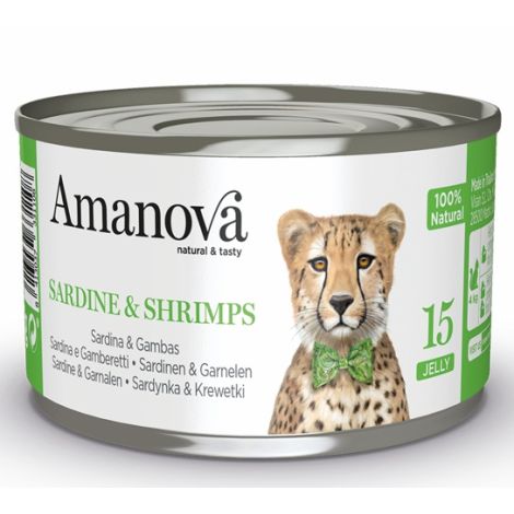 Amanova Kot Sardine & Shrimps w galaretce puszka 70g