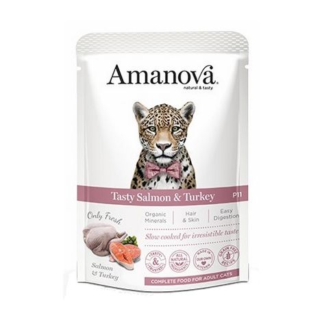 Amanova Kot Tasty Salmon & Turkey saszetka 85g