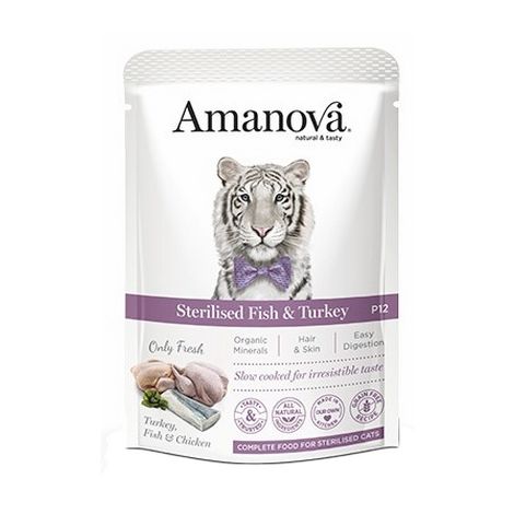 Amanova Kot Sterilised Fish & Turkey saszetka 85g