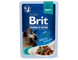 Brit Premium Cat Fillets with Beef sos saszetka 85g
