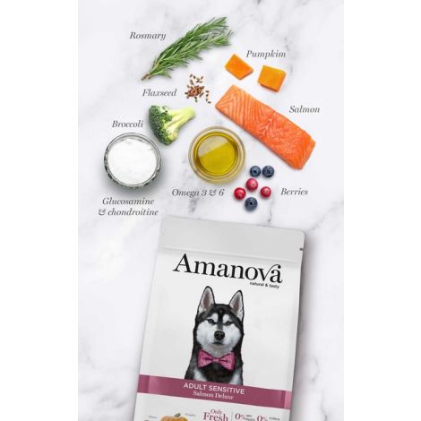 Amanova Dog Adult Sensitive Salmon Deluxe - łosoś 2kg - 2