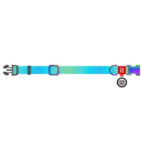 Collar WauDog Recycled Obroża nylonowa z QR-paszportem, gradient L 25mm/33-49cm niebieski - 2