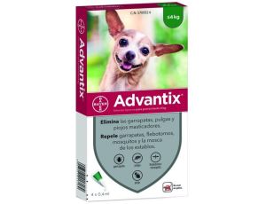 Advantix Spot-On dla psa do 4kg - roztwór przeciwko pchłom i kleszczom - 4 pipety w opakowaniu