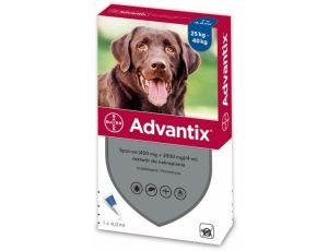 Advantix Spot-On dla psa 25-40kg - roztwór przeciwko pchłom i kleszczom - 1 pipeta w opakowaniu