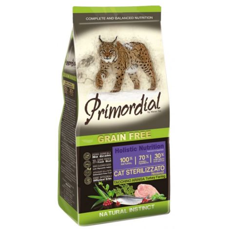 PROMOCJA 400g + 400g Primordial Cat Sterilized Turkey & Herring [termin ważności: 12.09.2025]