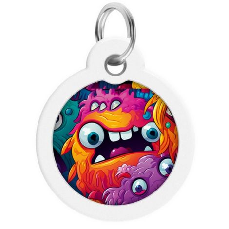 Collar WauDog Smart ID Zawieszka z QR-paszportem okrągła 3cm zębate potwory - 2